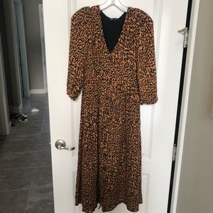 Zara leopard print midi dress